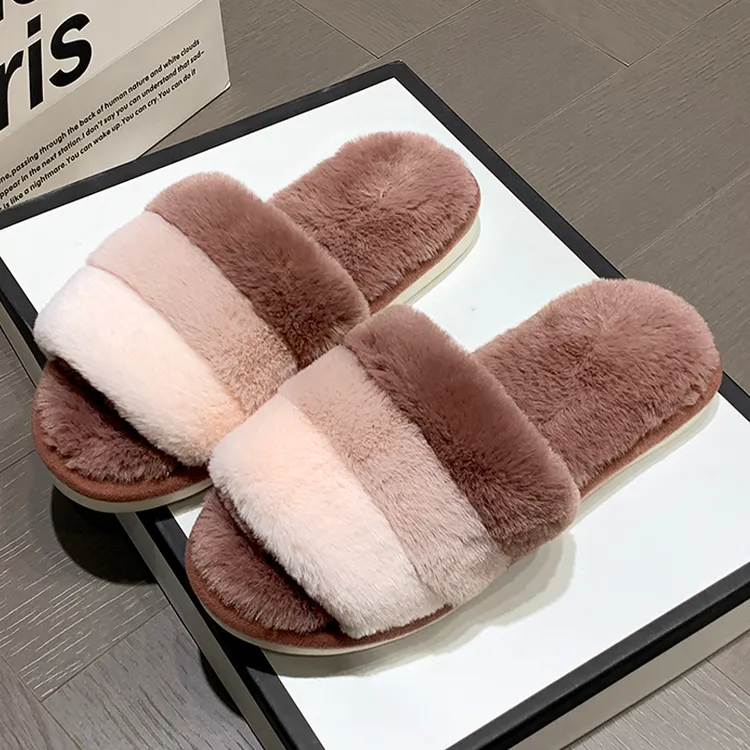 足康乐居家毛毛拖鞋女士2025新款秋冬季防滑不臭脚ins网感棉拖鞋