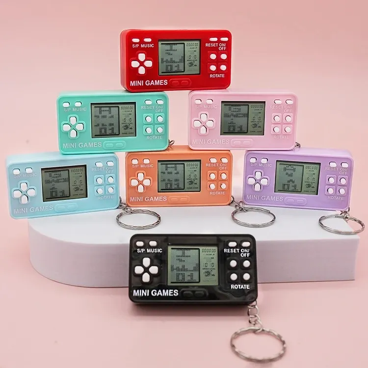 迷你电子游戏机掌上俄罗斯经典怀旧解压小玩具钥匙扣挂饰怀旧玩具