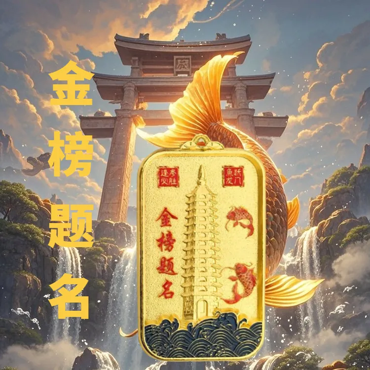 【老师推荐】金榜题名文昌塔高中状元及第鱼跃龙门好运钥匙扣