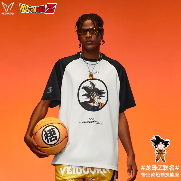 维动龙珠Z联名款投篮服T恤男夏季篮球运动训练休闲圆领透气上衣衫