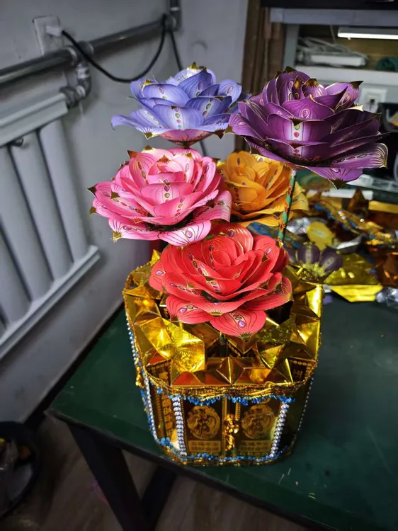 手工DIY五七花材料包手工折纸半成品【不包含工具花朵颜色随机发】