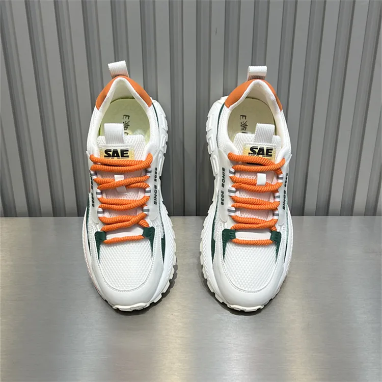 男鞋2025春季新款网面低帮阿甘鞋拼色百搭透气男士运动休闲老爹鞋