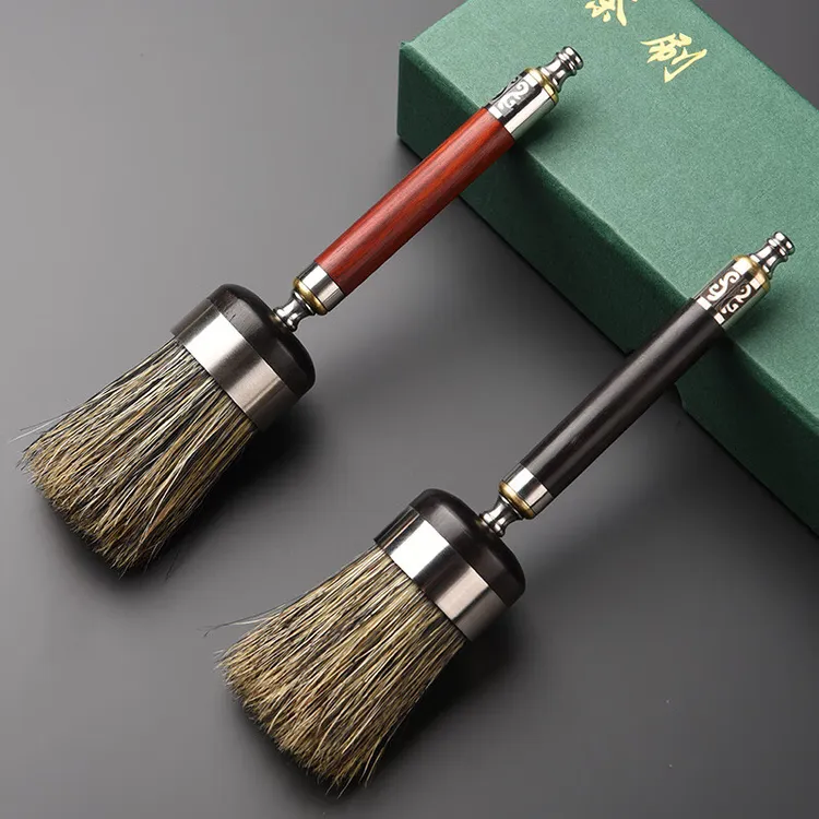 叙锦高档养壶笔茶具刷金属茶道配件高级清洁刷茶壶笔刷加大号茶笔
