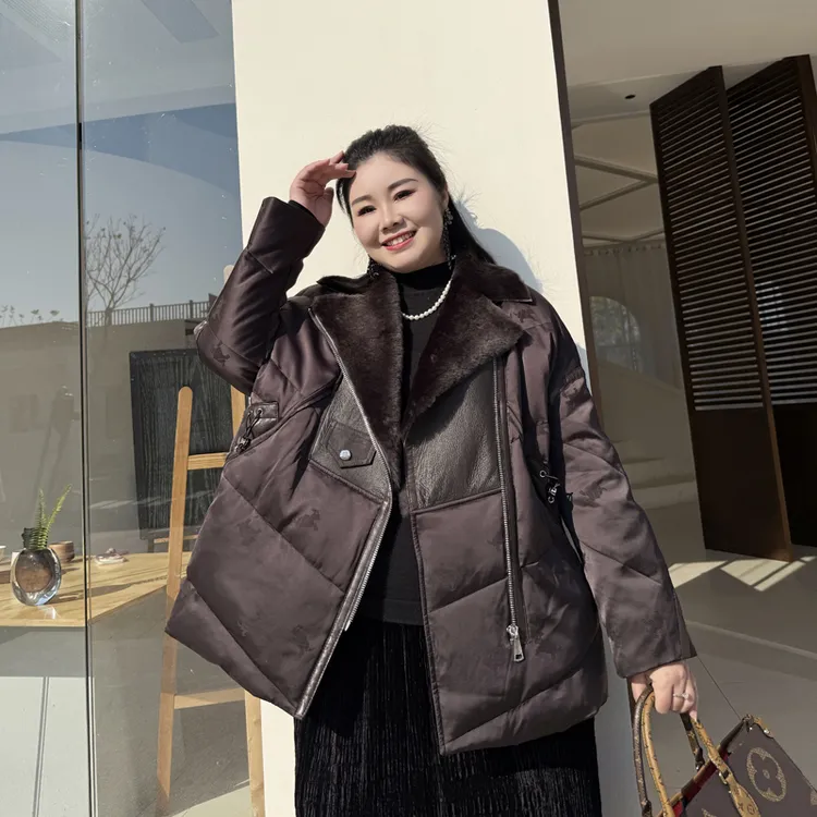 别格秀大码女装羽绒服女款爆款2025新款正品皮毛一体冬季加厚微胖