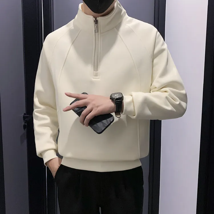 半拉链立领男士卫衣秋季2025新款爆款百搭青少年潮牌男装上衣外套