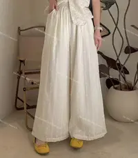 XIAOMEI ｜重工刺绣夏款九分阔腿裤-5144