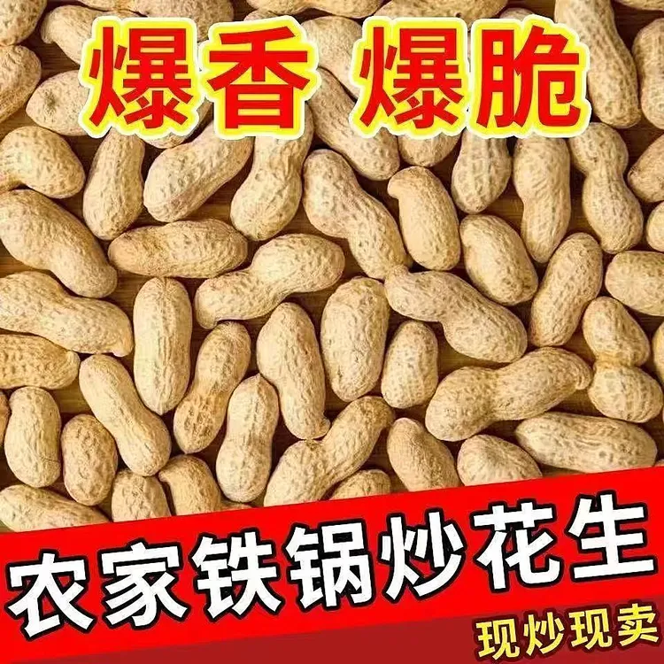 农家净重新货铁锅柴火炒花生花生带壳原味炒熟炒货零食无干燥剂