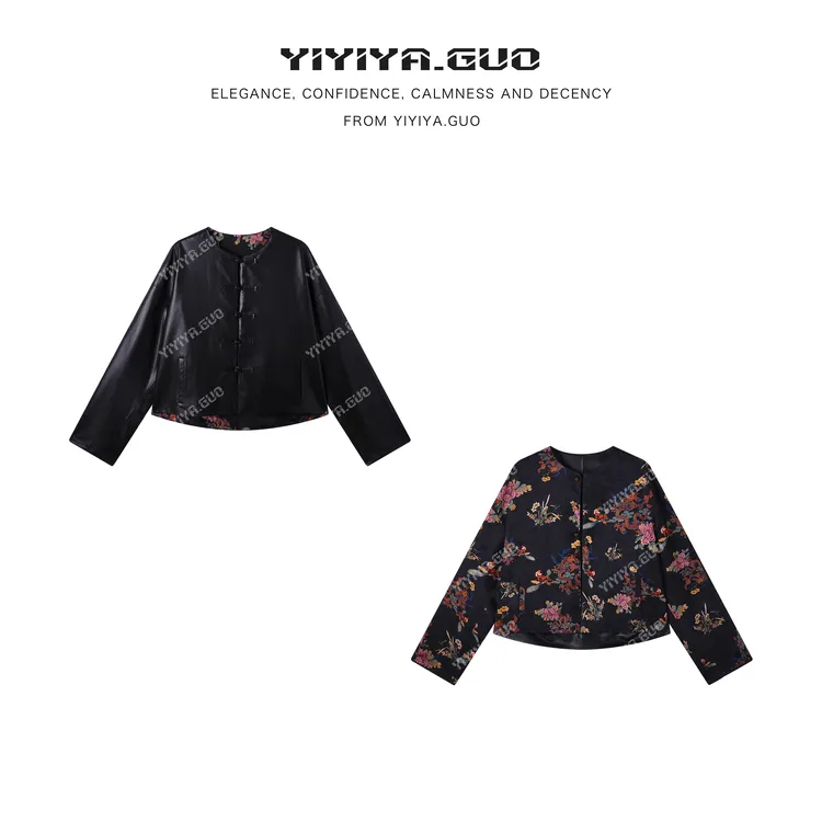 yiyiya.Guo艺艺吖【龙凤花】双面穿提花皮衣外套080159SS52