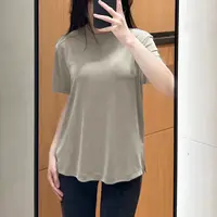 砂洗罗纹瑜伽服女莫代尔宽松垂感短袖运动健身T恤上衣DA112