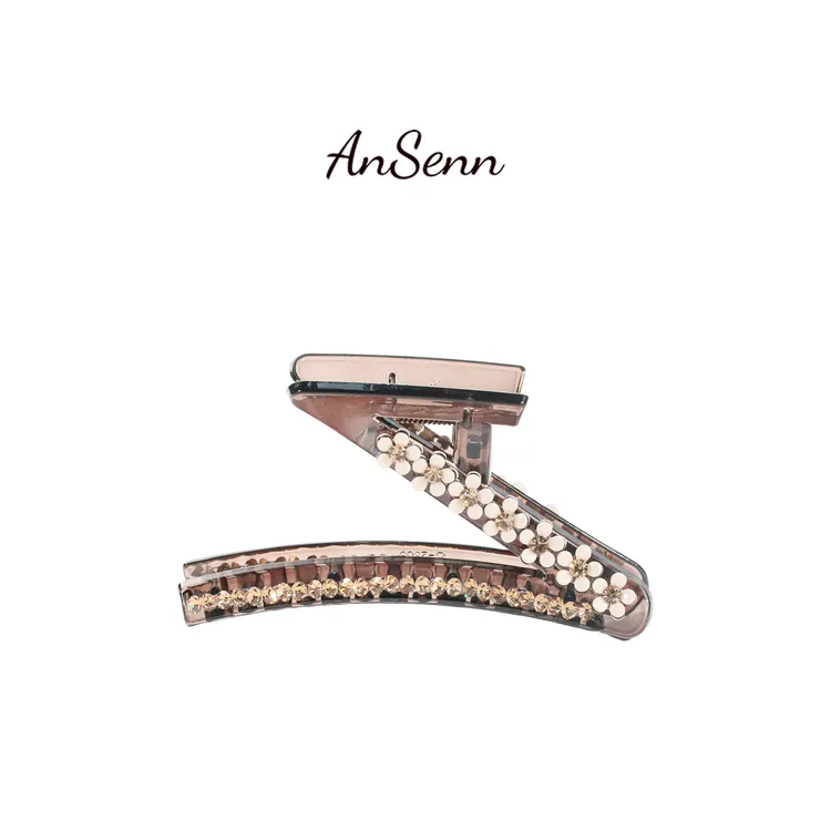 【小魏总珠宝】Z字山茶花中抓夹-10cm