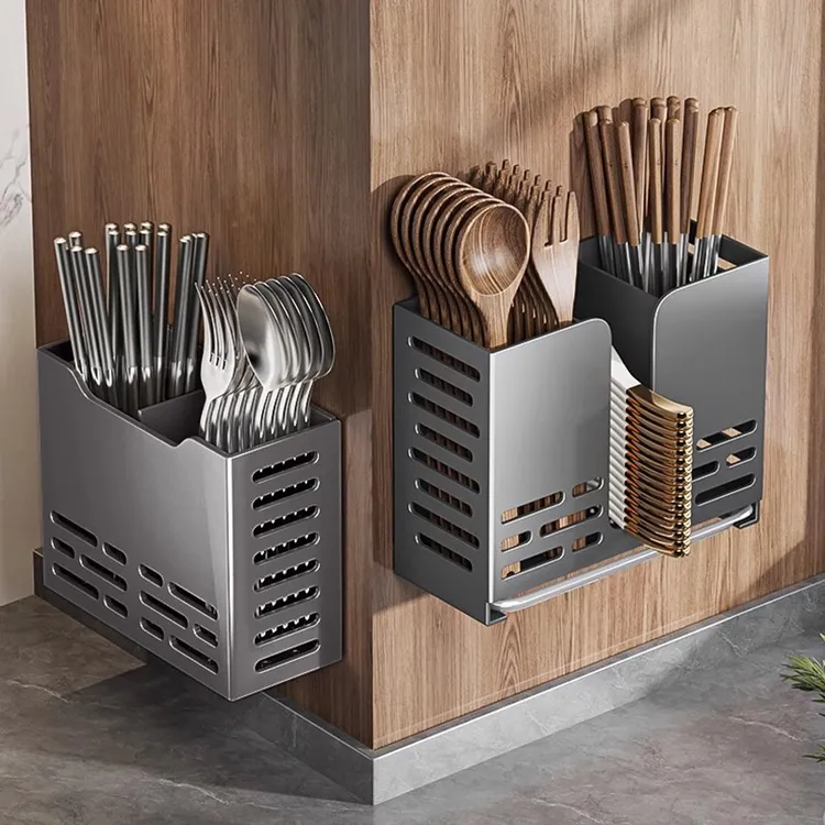 厂家供应筷子收纳盒厨房筷子笼壁挂式筷笼家用刀具勺子筷子筒收纳