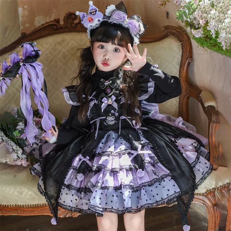 洛丽塔女童公主裙COS服春秋冬连衣裙万圣节库洛米裙子套装TG3308