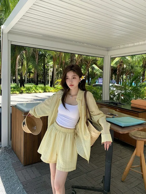 【小小专属】一抹清凉·天丝莱赛尔设计感套装YZLPP0323