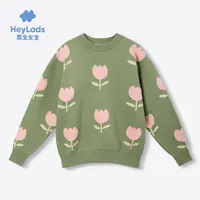 男生女生女大童粉底郁金香甜美清新毛衫NJNBJ33515A