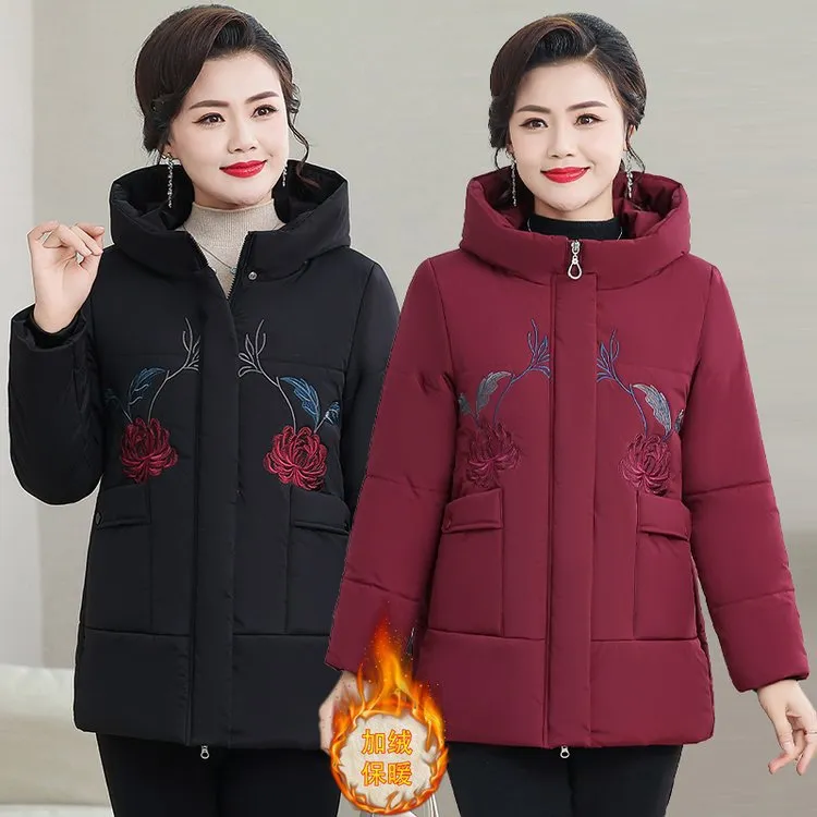 中老年棉袄女冬季妈妈棉服2025新款秋冬装外套洋气加绒加厚小棉袄