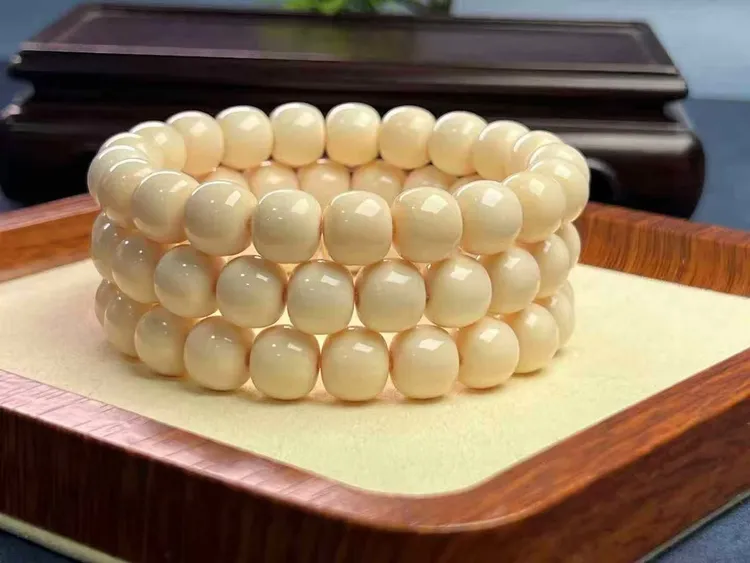 猛犸牙果冻老型手串吊坠配饰高油玻璃底汉堡珠