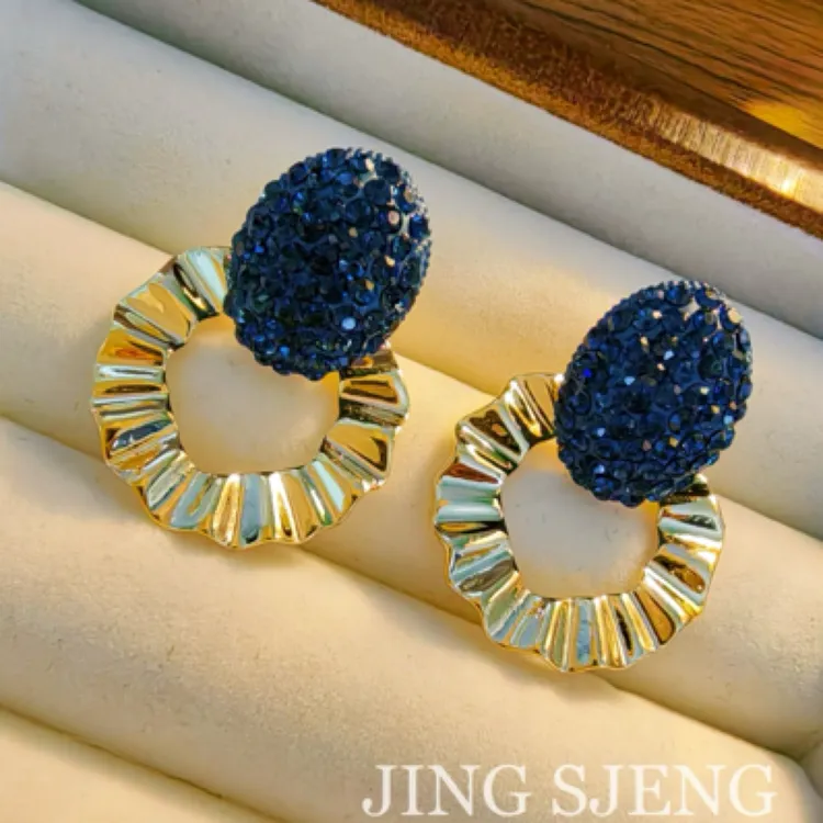 铜合金合成锆石耳饰 【永恒的爱】欧美轻奢时尚复古高级感耳环