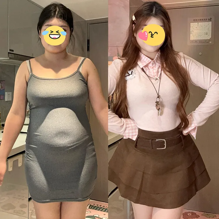 大码女装粉色假两件格子拼接长袖衬衫微胖mm设计感显瘦遮肉上衣潮