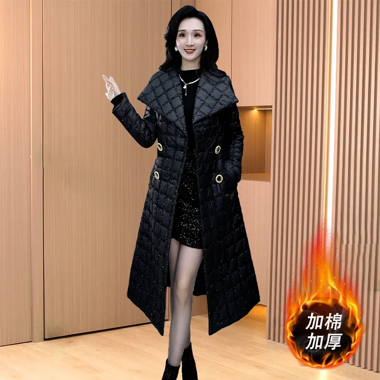 【棉服】秋冬季时尚高端中长款加厚小个子修身显瘦棉衣棉服外套