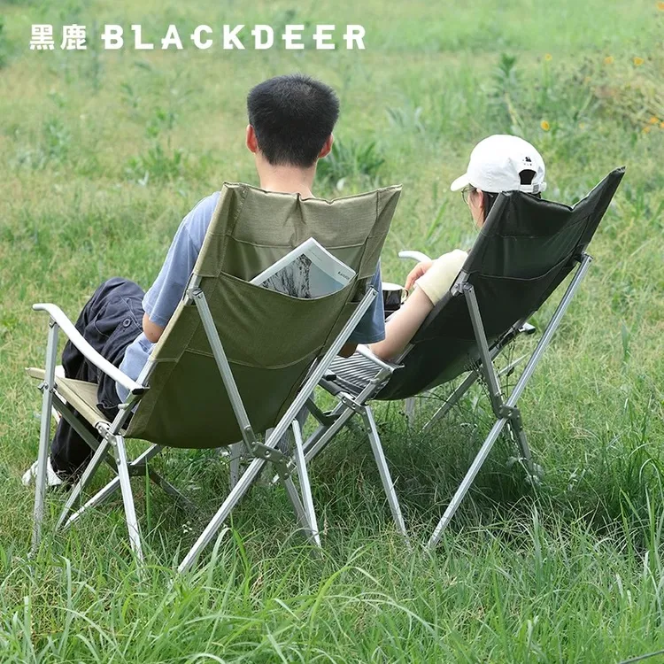 blackdeer黑鹿扶手版宅宅椅铝合金户外露营躺椅折叠靠背椅子