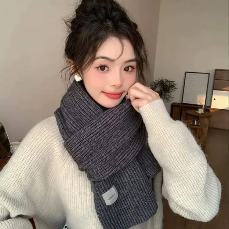 冬季针织围巾围脖新年红色氛围感ins韩版时尚百搭防寒保暖披肩
