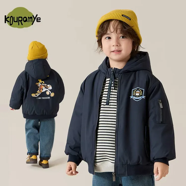 酷娃米中小童秋冬亲子款绗棉加厚棒球服保暖外套20962