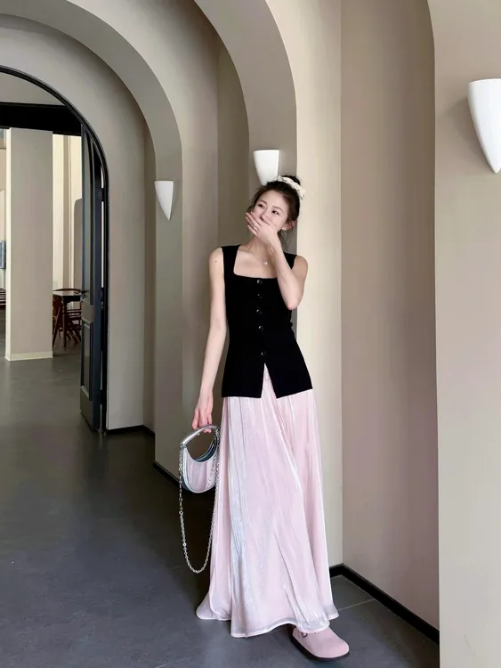 夏季新款纯欲风辣妹性感吊带背心女修身显瘦打底美背无袖上衣