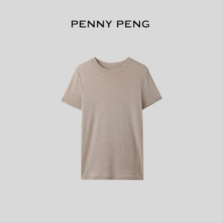 PENNYPENG光影滤镜夏季新款简约洋气休闲宽松舒适透气圆领短袖T恤
