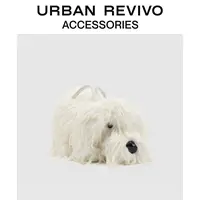 URBAN REVIVO2025冬季新款女士毛绒小狗手提斜挎包UAYB50213