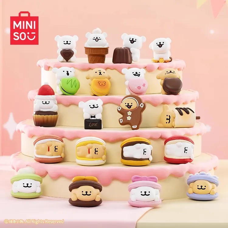 MINISO/名创优品线条小狗甜品屋小狗头盲盒手办小金毛礼物可爱