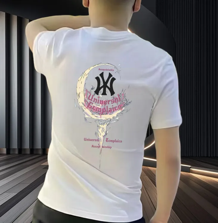 重磅棉印花短袖T恤男女同款春夏季新款潮牌休闲青少年打底上衣