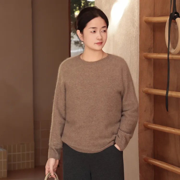 麻享【拥抱暖阳】山羊绒羊毛拉绒细腻软糯松弛保暖毛衣FSY51452