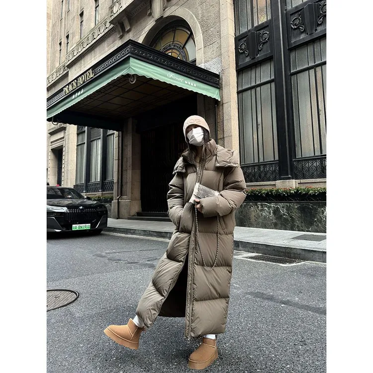 长款棉服女冬季2025新款超长过膝到脚踝加长加厚外套爆款时尚洋气