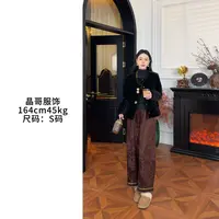 【暖洋洋】冬季新中式休闲百搭加绒加厚宽松显瘦国风丝绒鹅绒服