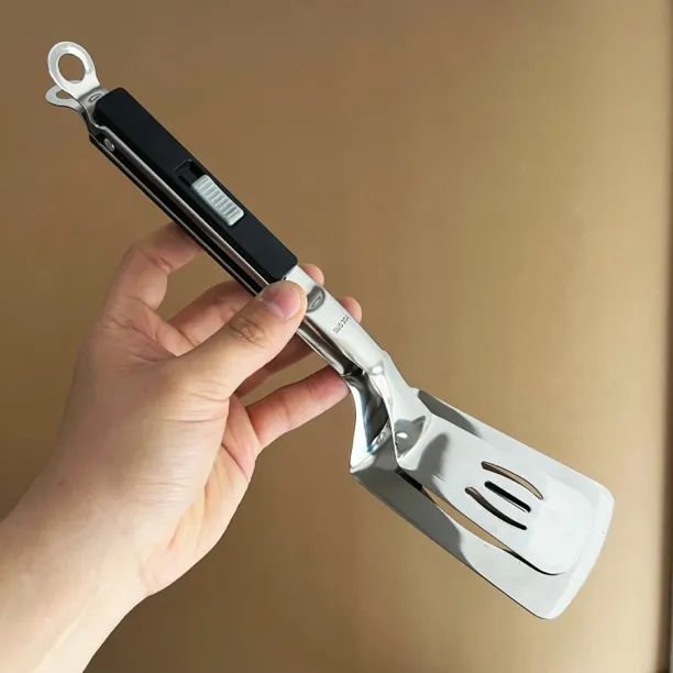 304不锈钢煎鱼铲子夹子翻鱼炸鱼神器多功能牛排夹煎饼夹厨房煎铲