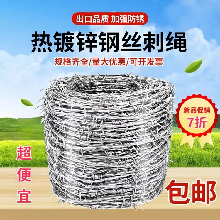 钢丝刺绳镀锌刺丝围墙防爬刺铁丝铁蒺藜防盗刺户外防锈铁丝网围栏