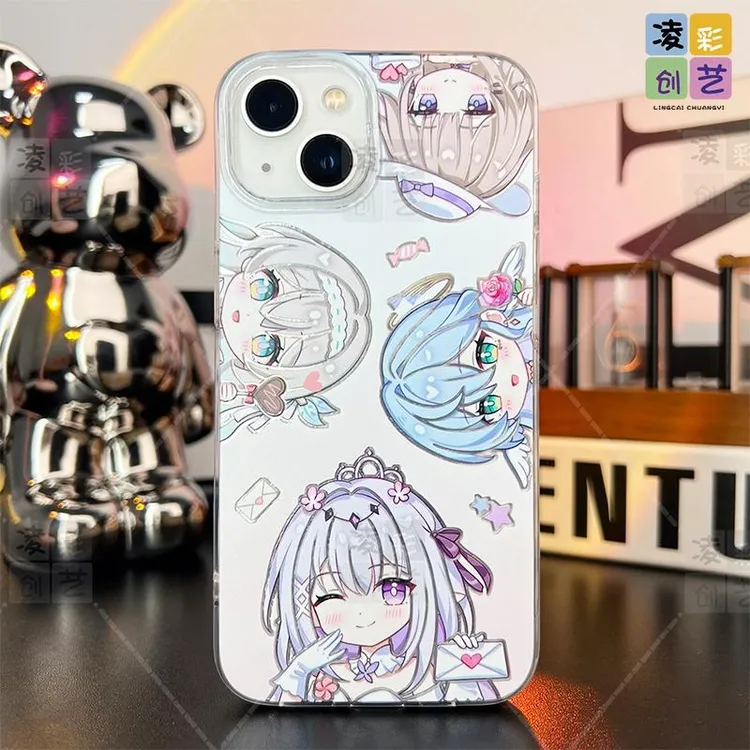 凌彩创艺适用于苹果16小米15华为崩铁四姐妹大孔IMD羽纱壳