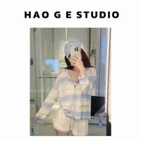 浩哥严选●条纹上衣预HGX5ZZS2033A简版设计感时尚休闲长袖慵懒风