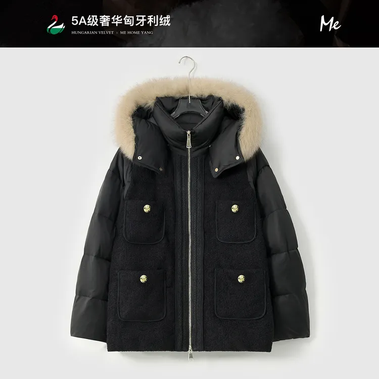 ME【CE雪团羊毛狐狸毛领匈牙利95鹅绒服】白鹅绒松软羽绒服MESA4050