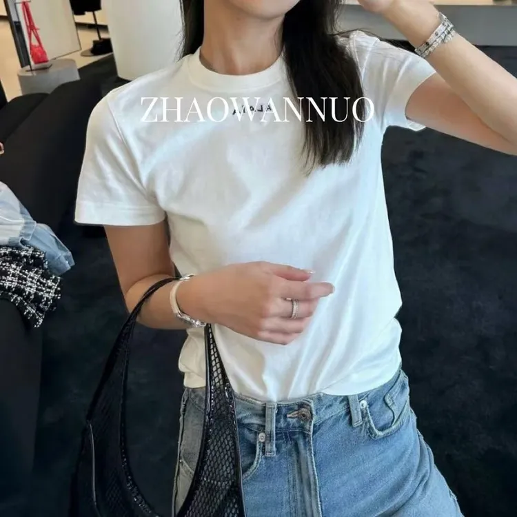 ZHAO WANNUO 丨 alai*25春夏新款显瘦百搭刺绣字母短袖T恤NC0536