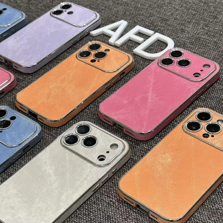 奥菲顿复古电镀牛仔纹适用iPhone17/16promax手机壳苹果15/14/13