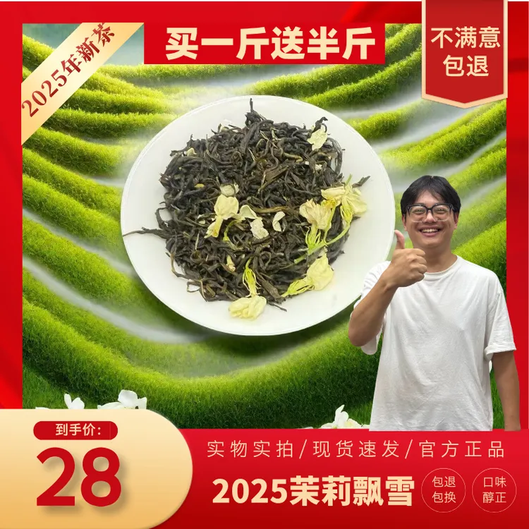 2025年新茶茉莉花茶 茉莉飘雪 买一斤送半斤 到手一斤半