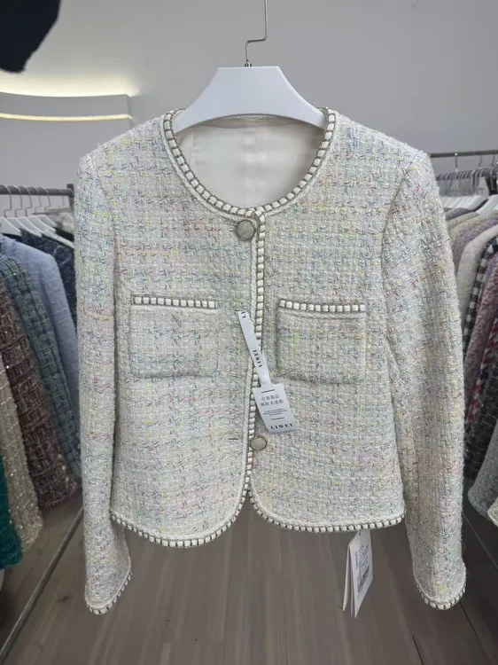 【安妮】高定系列女生小香风外套轻奢高级24020彩杏