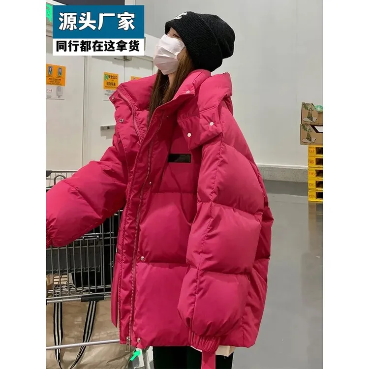 梵乐芬350斤胖MM加肥加大码棉袄面包服女新款韩版宽松连帽冬季棉