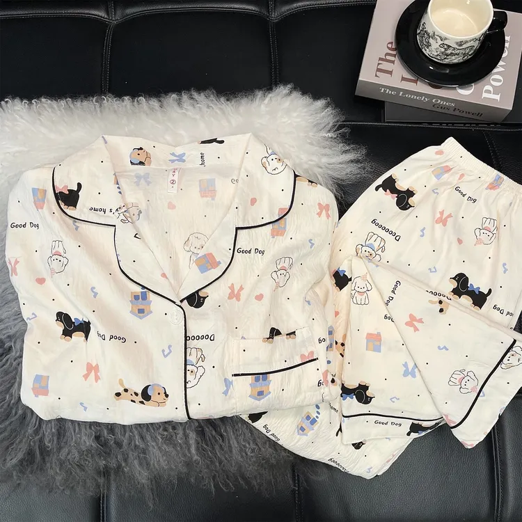 【长袖云朵绵多款可选】春秋季睡衣女两件套家居服新品卡通睡衣套装