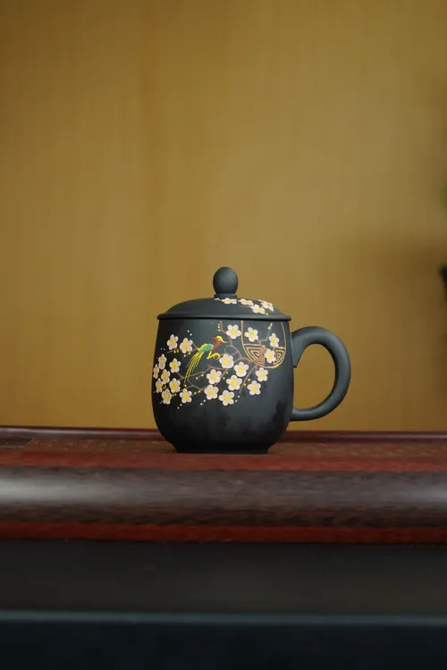 【梅花盖杯】宜兴紫砂原矿原料手工碗盖壶紫砂壶