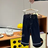 【安妮的格物志】儿童百搭韩版窄版直筒牛仔裤（冬款）WZJ-54129