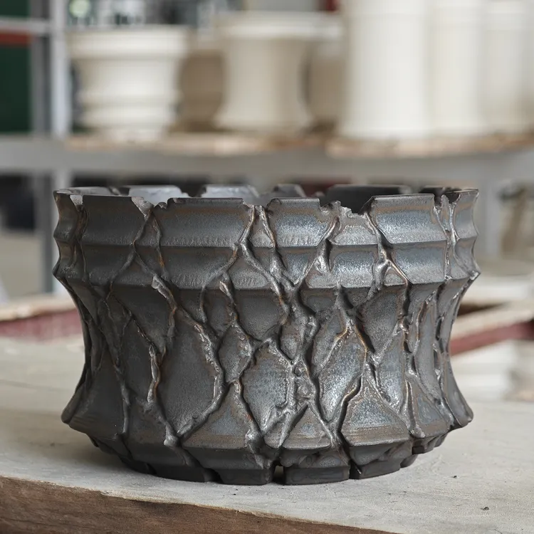 块根植物盆  矮款纹理龙舌兰仙人球龟甲龙惠比大黑象足漆树盆Pot