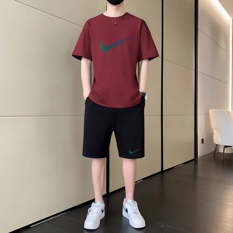 正品奥莱纯棉短袖男夏季圆领短裤休闲运动套装休闲春夏薄款裤子