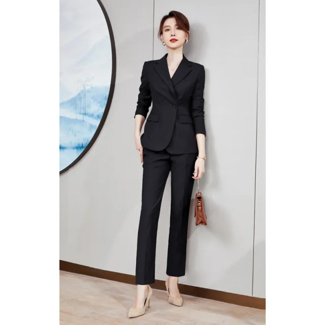 西装套装女冬季2025新款修身女士正装套装时尚气质前台工衣工作服